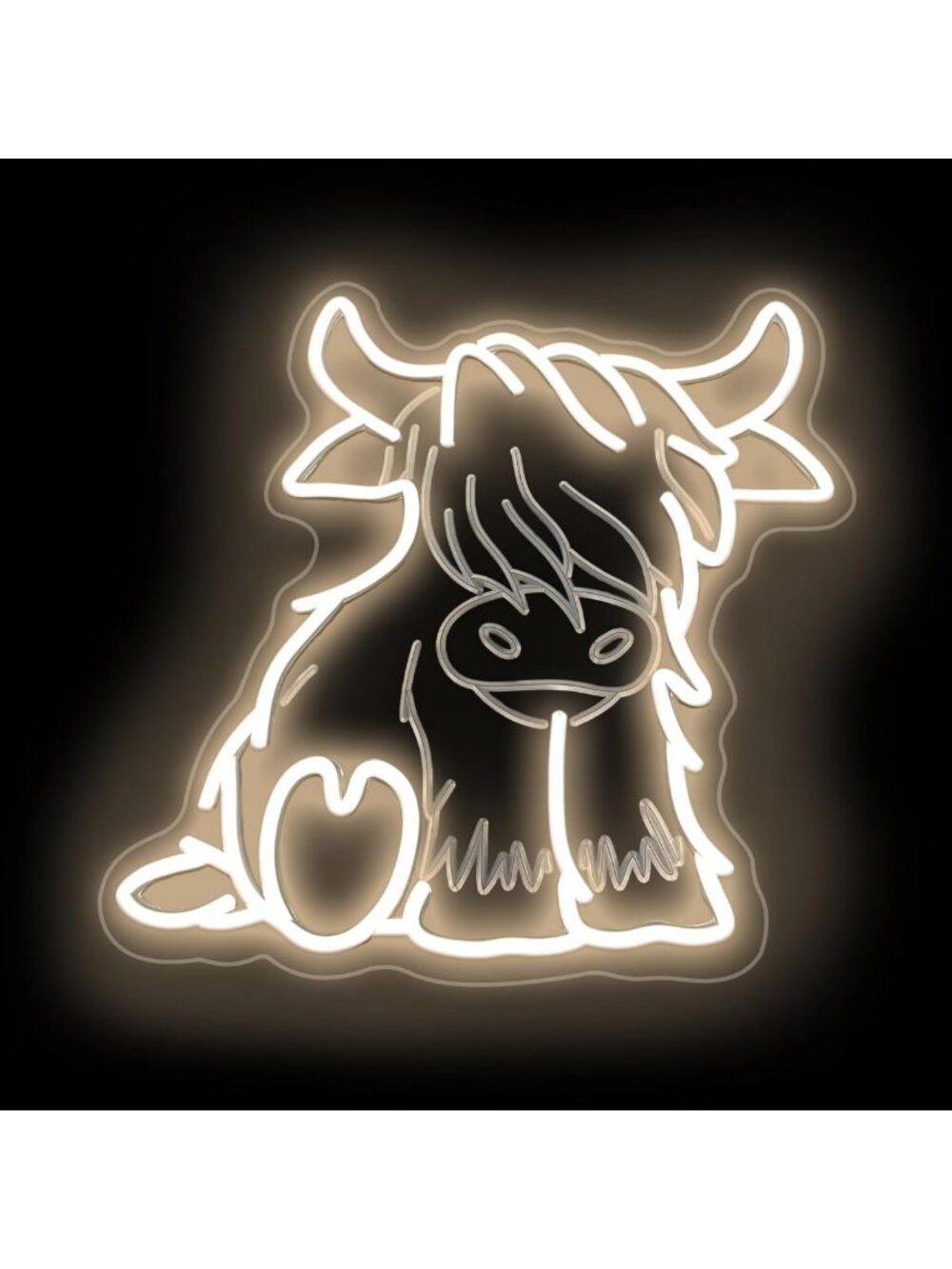 Adorable Highland Cow Neon Sign | Baby Cow LED Light for Nursery Decor
